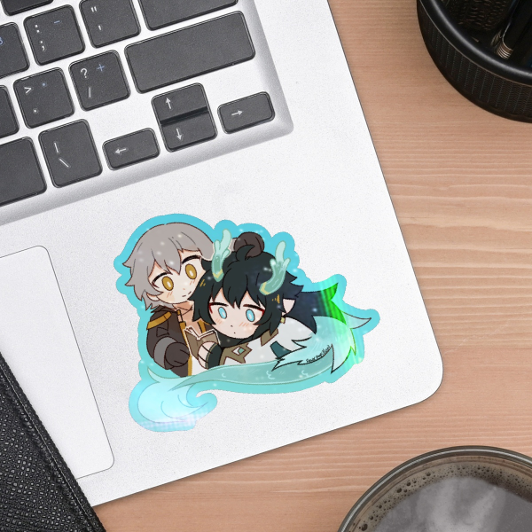 Caelus Dan heng Colored Edge Die Cut Sticker