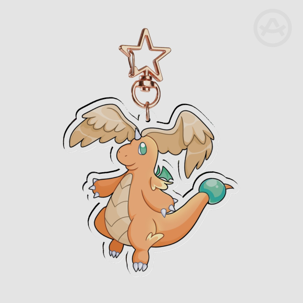 Mega Dragonite Clear Acrylic Keychain
