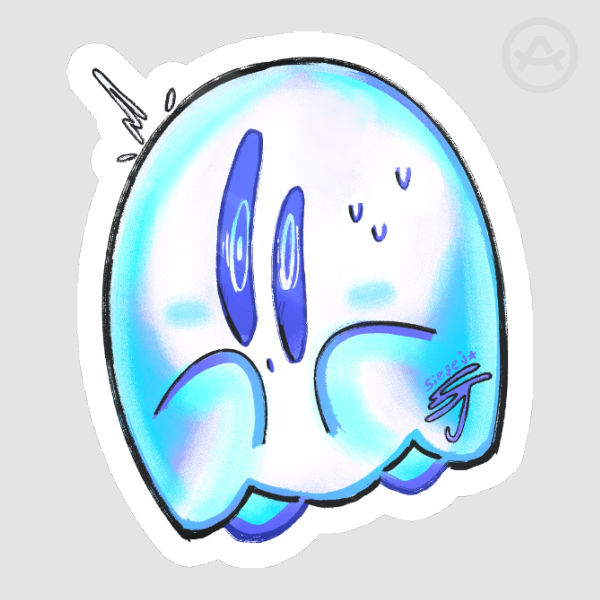 Nervous Ghost Sticker