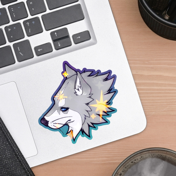 Silver Husky Sticker