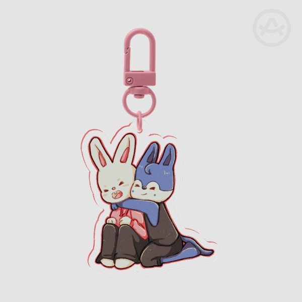 Stray Kids Skzoo Leebit and WolfChan Clear Acrylic Keychains