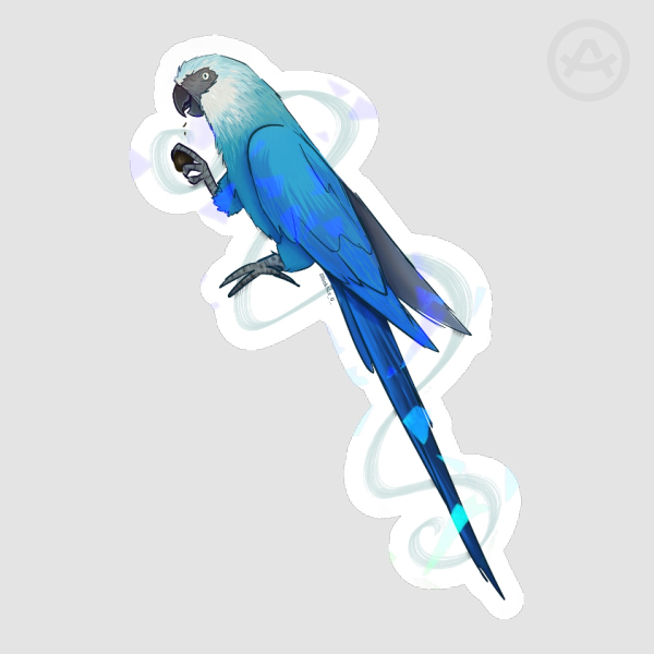 Spix Macaw Broken Glass Sticker