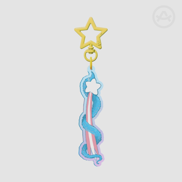 Shooting Star Transgender Pride Worm Charm