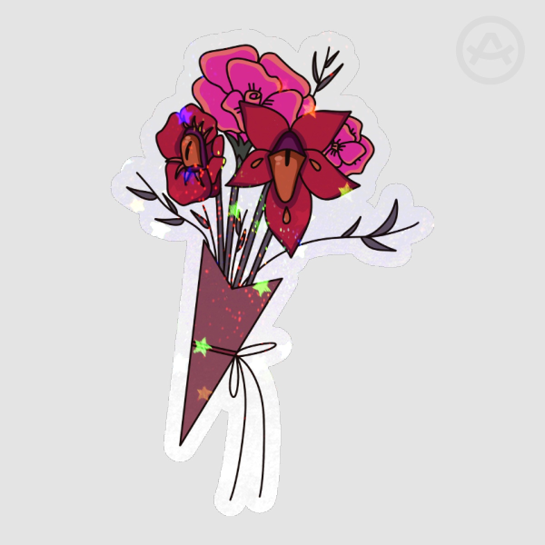 helluva bouquet sparkle sticker