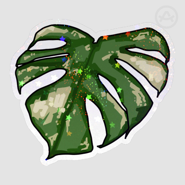 thai con monstera sparkle sticker