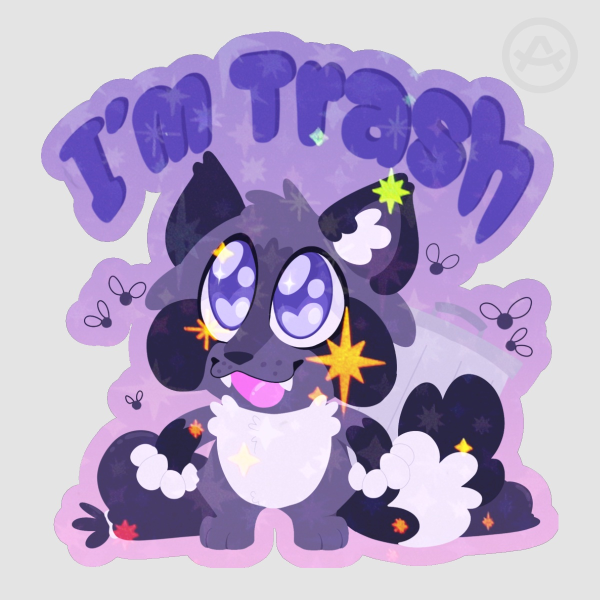 "I'm Trash"  Furry Raccoon Sticker 