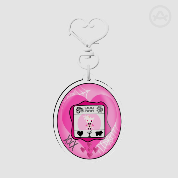 Angel Dust Tamagotchi Keychain