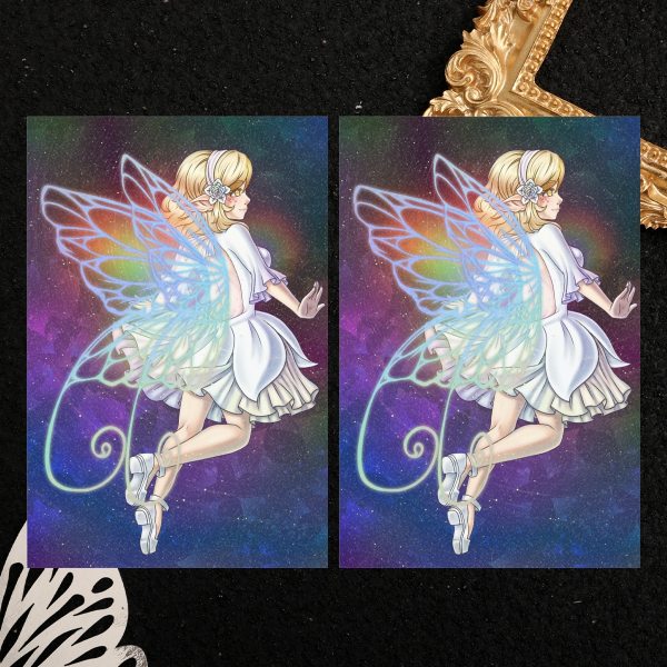 Rainbow wings Holographic Photocards