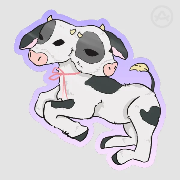 "Gray" The Cow Die Cut Sticker