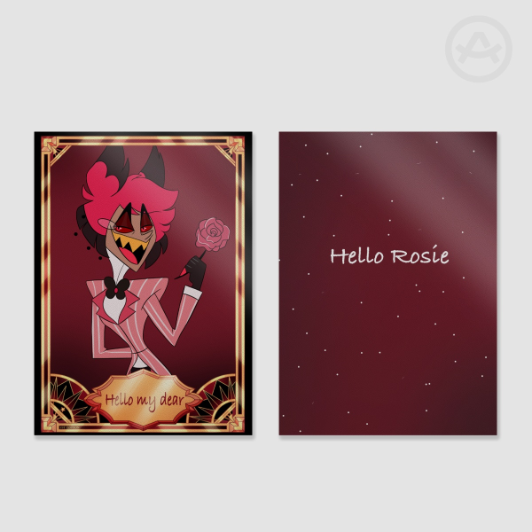 Alastor pink outfit card