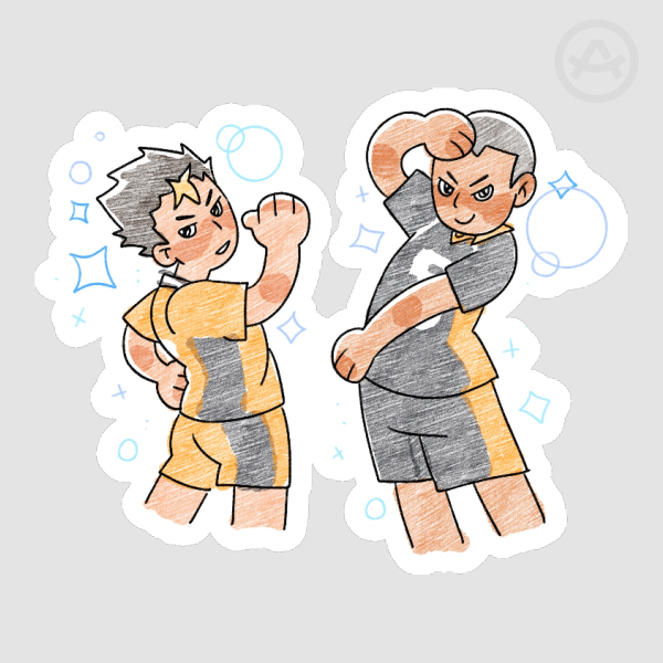 Tanaka and Noya - Matte Sticker