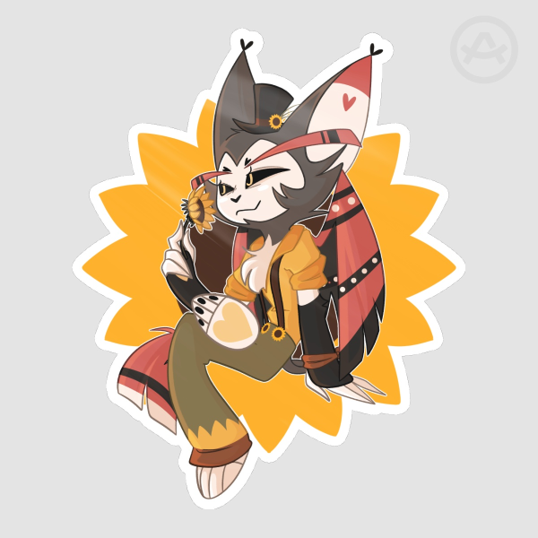 Spring Sunflower Husk Die Cut Sticker