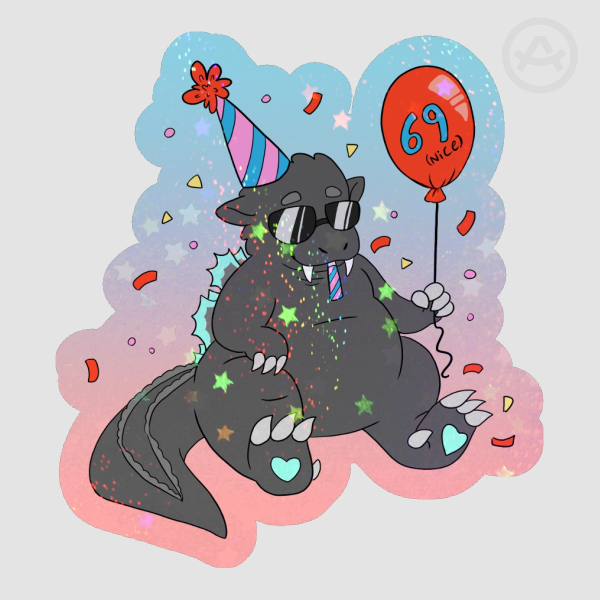 Godzilla Birthday - Die Cut Sticker