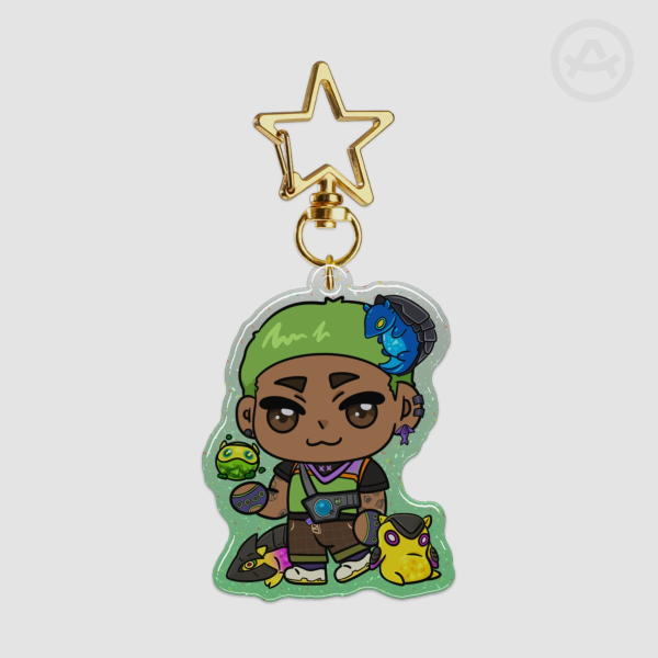 Valorant Gekko  Epoxy Glitter Acrylic Keychains