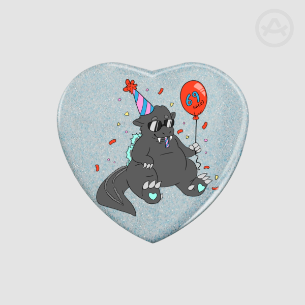 Godzilla Birthday - Heart Badge