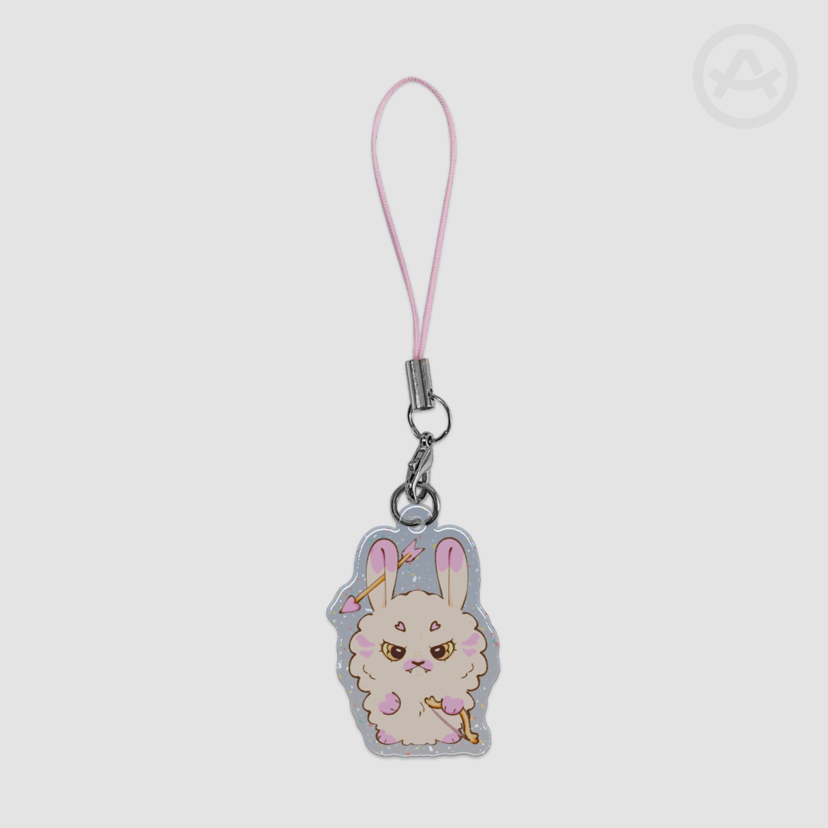 Cupid Bunny Glitter Epoxy-Acrylic Phonecharm