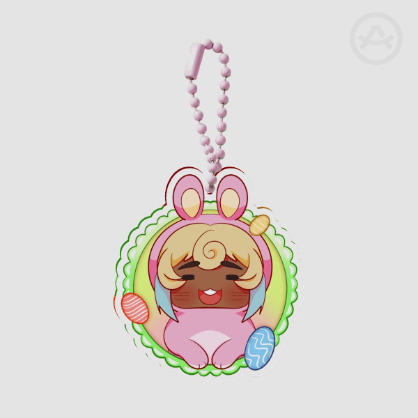Easter Bunny Coral Keychain
