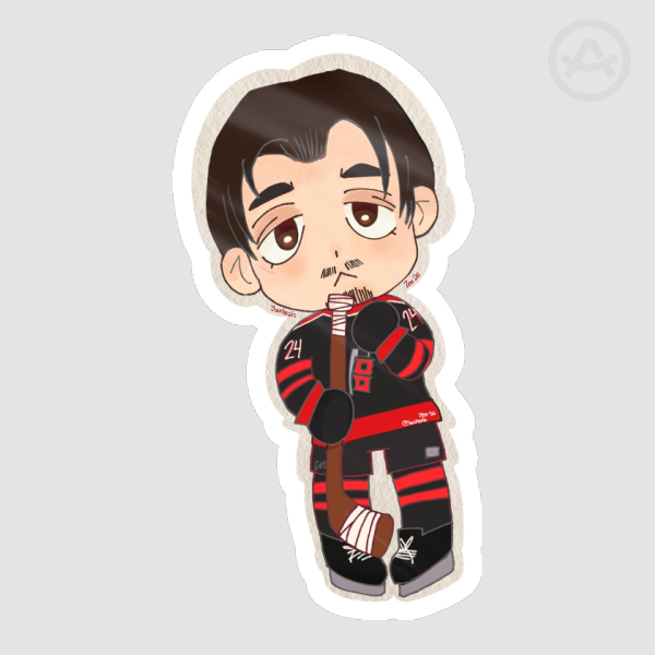 Seth Jarvis Chibicanes Black Hurricanes Jersey Sticker