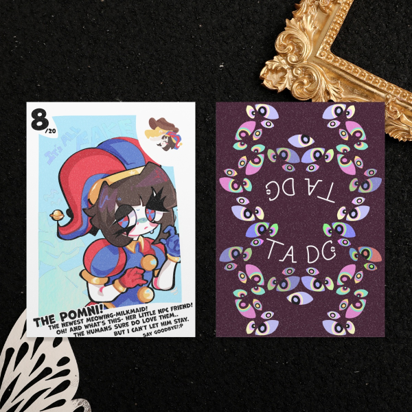 Tadc Pomni trading card 8/20 Holographic Photocards