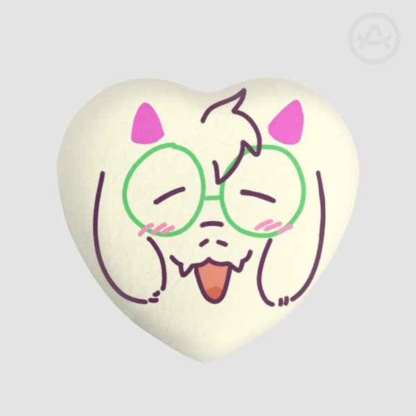 Ralsei Deltarune Heart Shape Plush Badge