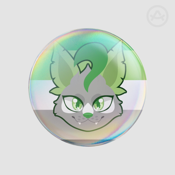 Leafeon Aromantic Round Badges 