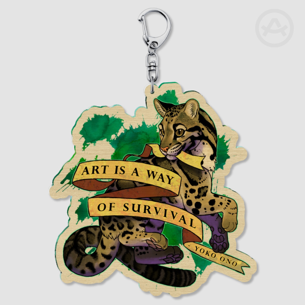 "Way of Survival" Wood Keychain