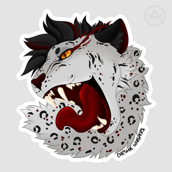 3" Punk Snow Leopard Matte Sticker