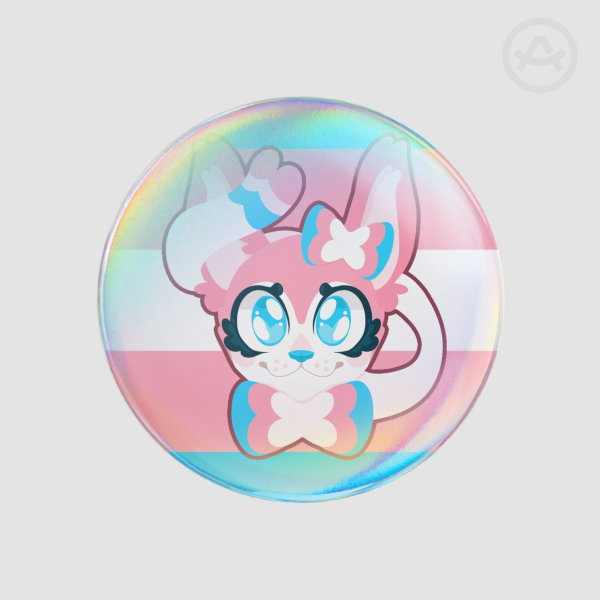 Sylveon trans round pin 