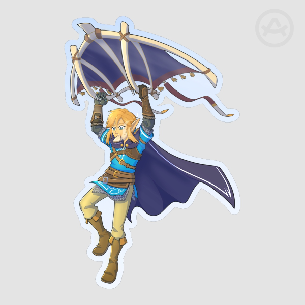 BOTW Paraglider Link Sticker