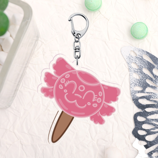 Popsicle axolotl Keychain