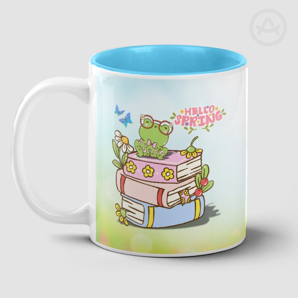 Froggy Spring Book Mug
