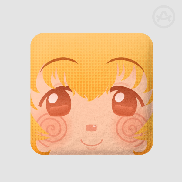 [Super Sonico] Super Pochaco - Square Plush Badge