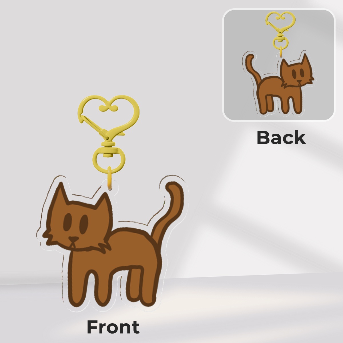 Brown kitty keychain
