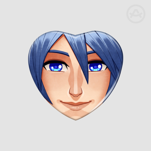 KH Heart Badge Aqua