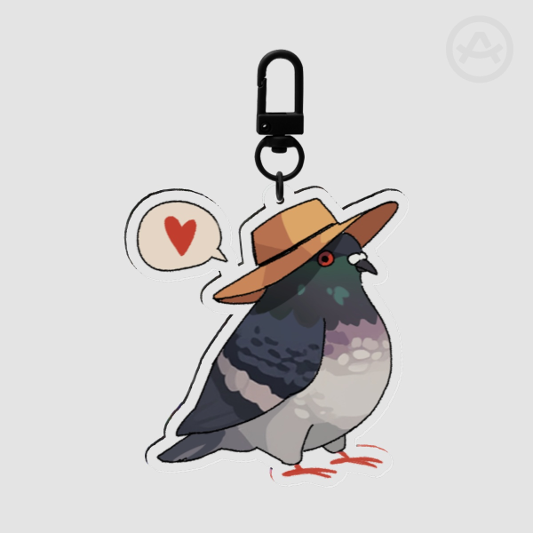 Pigeon <3 Keychain