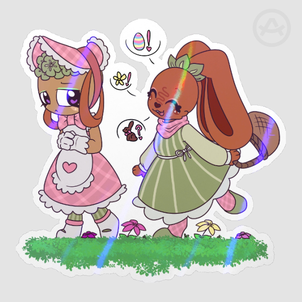 Dandy’s World - Cocoa and Bassie || Spring-Time Sticker!!
