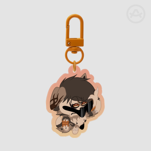 Side Eye Patch Keychain with Gradient
