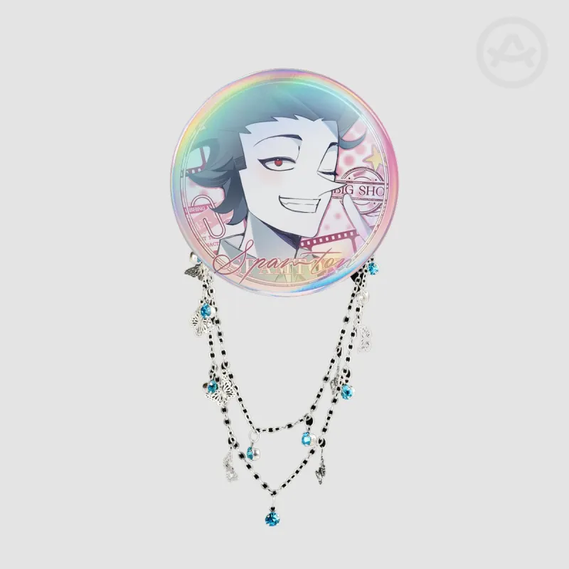 big shot spamton Round Badge With Chains by pinellia - ACGGOODS