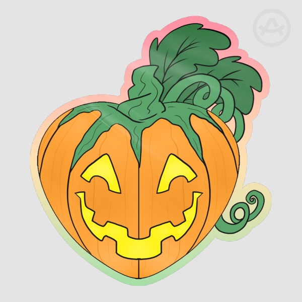 Jack O' Lantern Heart - Die Cut Sticker
