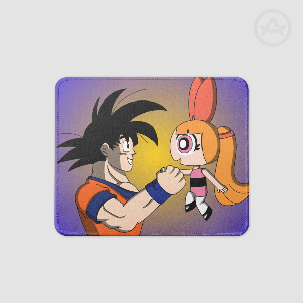 PPGxDB: Blossom and Goku Square Mouse Pad