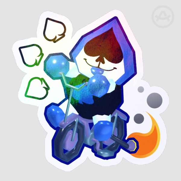 [DELTARUNE] Low Poly Lancer - Holographic Sticker