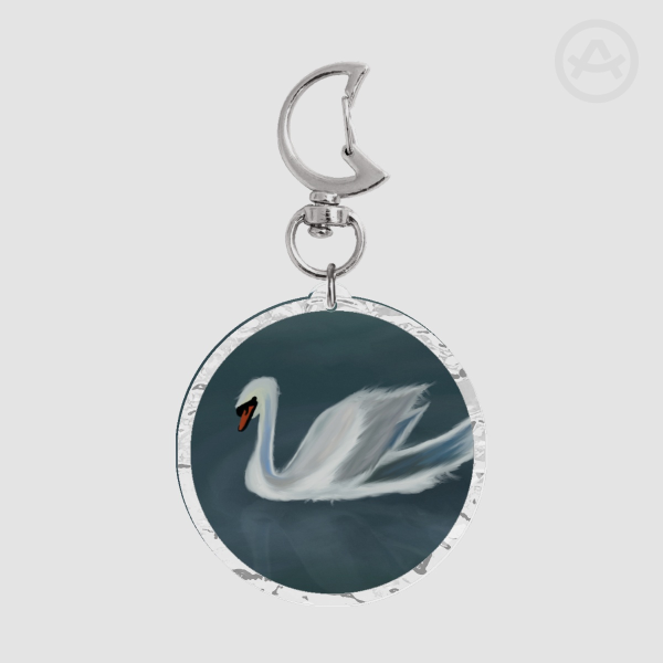 Swan of the night Ripple Acrylic Keychain