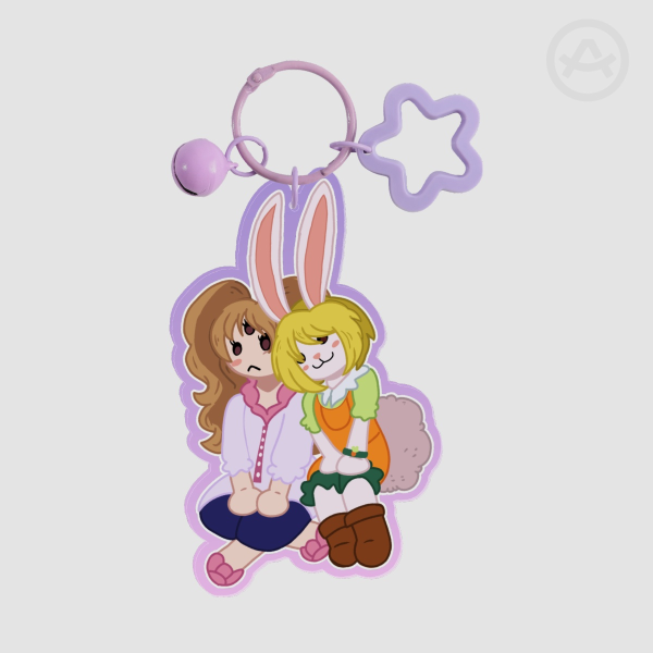 Carrot and Pudding Clear Acrylic Keychains