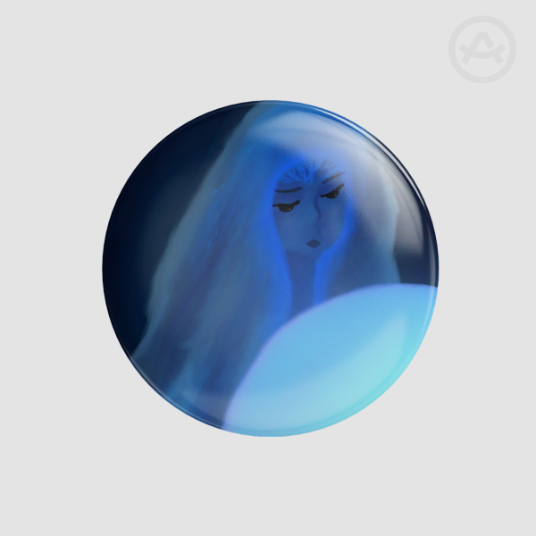 Lady of the Moon Round Badge (Button Pin)
