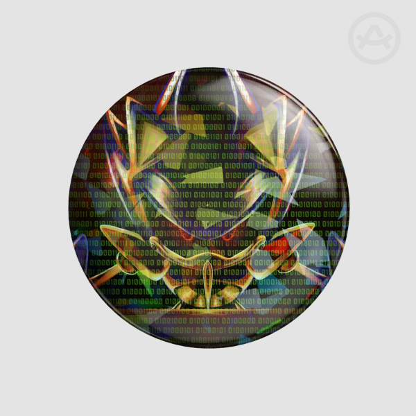 Metal Sonic Button Pins-Broken Glass Hologram