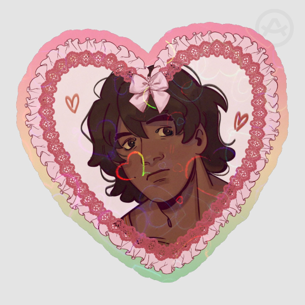 Cole in a cutesy heart sticker