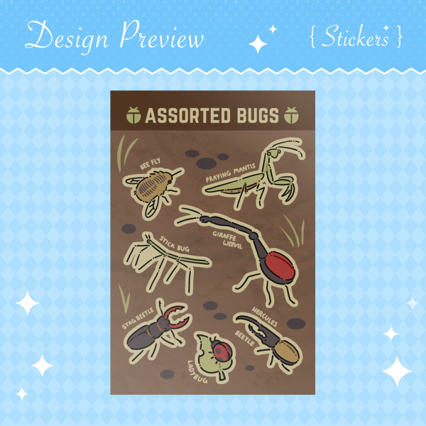 Assorted Bugs Sticker Sheet