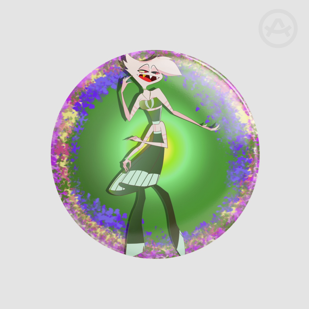 Spring Themed Angel Dust Button Pin