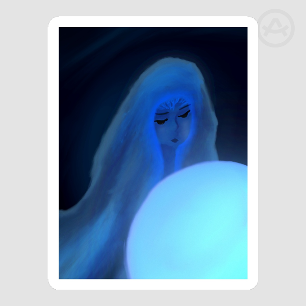 Lady of the Moon Sticker