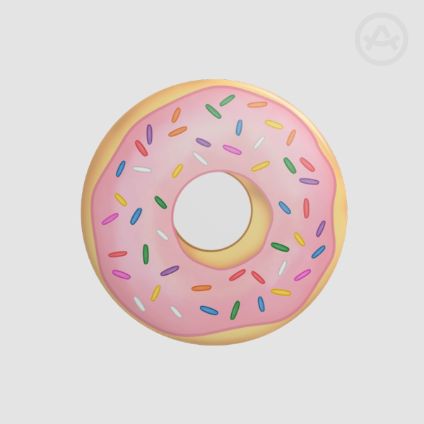 Pink Sprinkle Donut Pinback Button